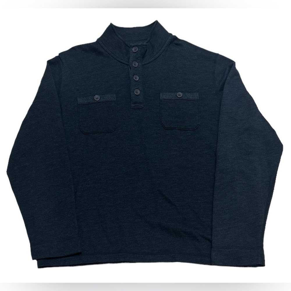 Lucky Brand Thermal Shirt Men’s XXL Dark Grey Pocket Outdoor Button Henley